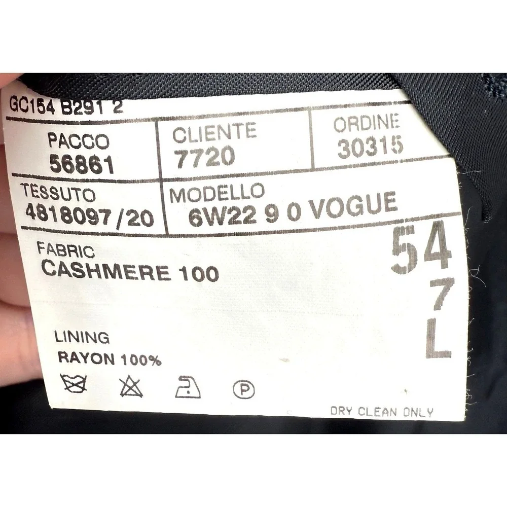 Corneliani Pure Cashmere Black Blazer Jacket Men Size US 44L  EU 54L Italy